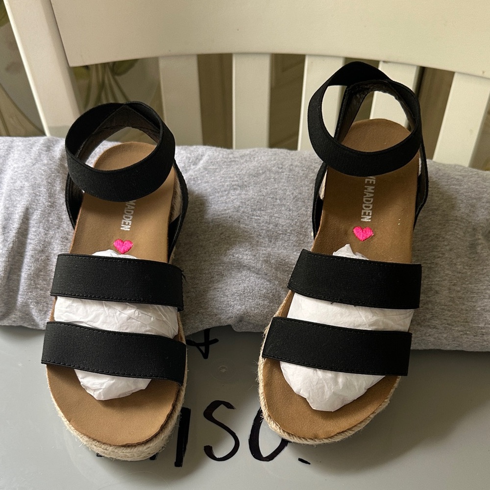 Steve Madden Black Espadrille Sandals